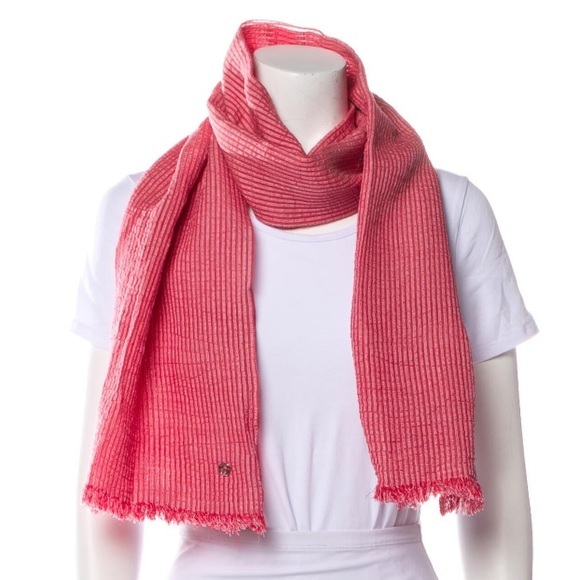 Gucci Accessories - Gucci Red Silk Striped Scarf - Excellent Condition